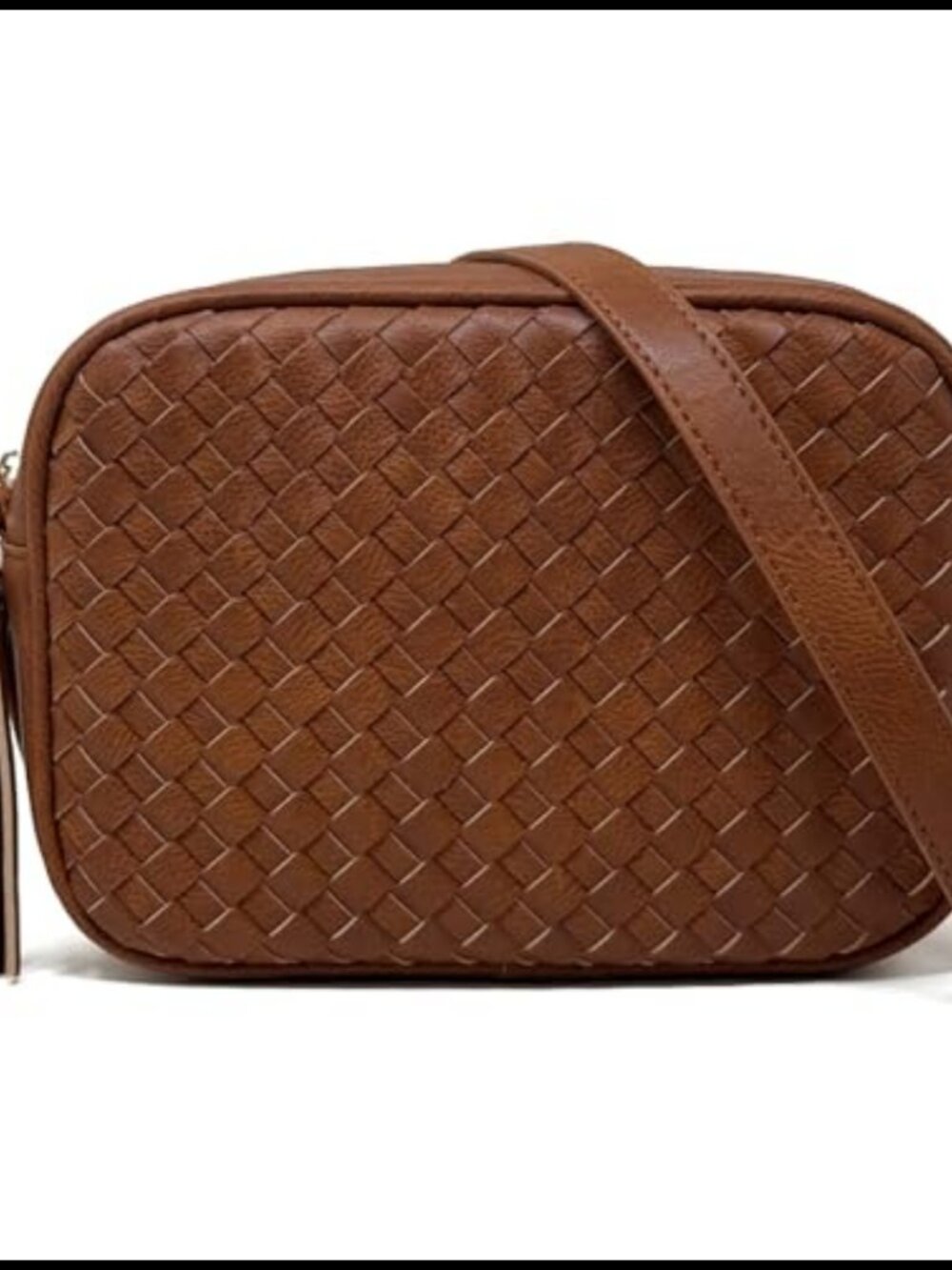 Woven Crossbody Bag Faux Leather Boho Purse Roomy Shoulder Bag